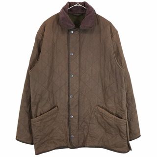 バーブァー(Barbour)のBarbour バブアー Polar Quilts ポーラーキルト キルティングジャケット 防寒 襟コーデュロイ切替 ブラウン (メンズ S) 中古 古着 O3060(その他)