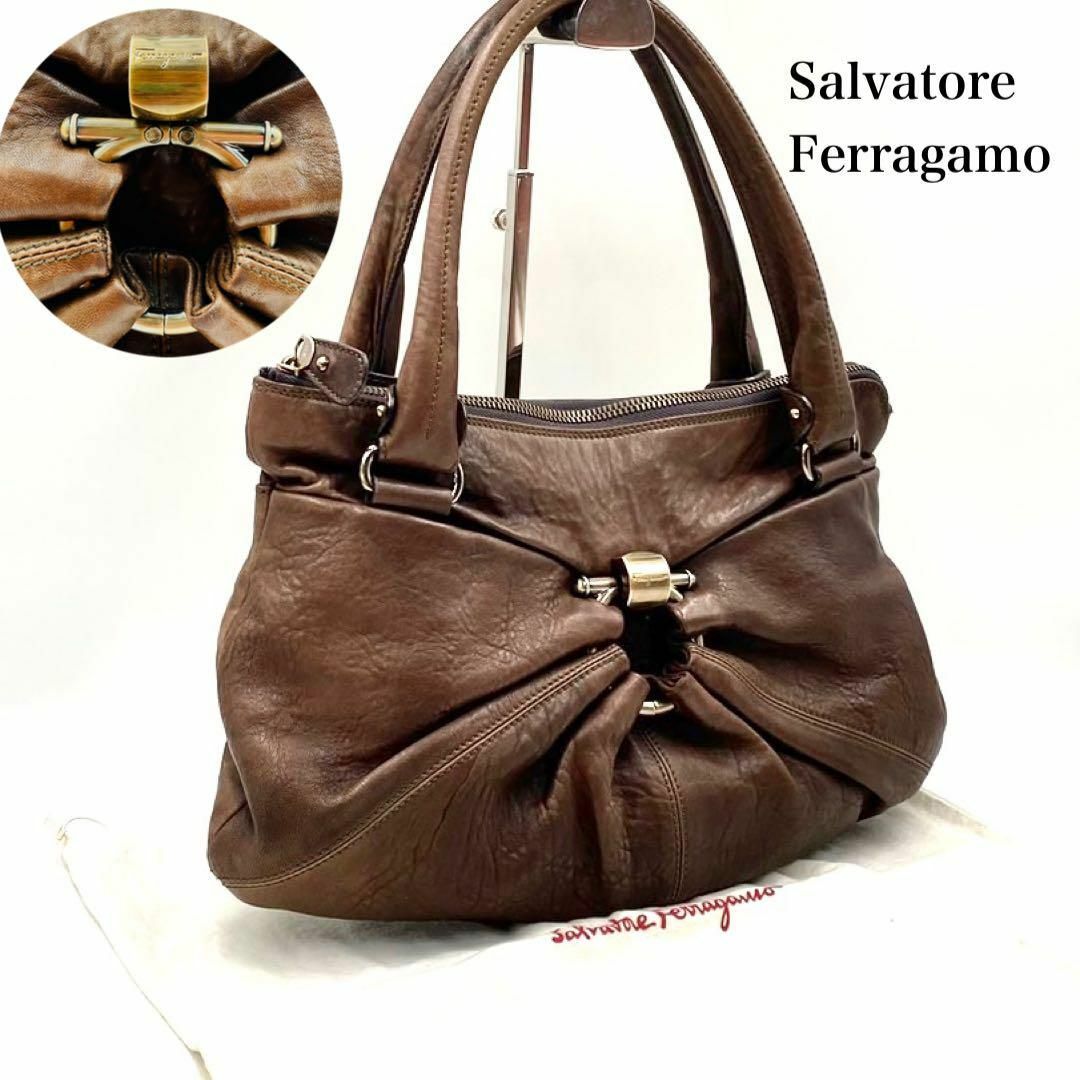 Salvatore Ferragamo フェラガモ オールレザー ハンドバッグ