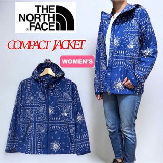 ザノースフェイス(THE NORTH FACE)の【希少 限定柄】ノースフェイス レディース コンパクトジャケット 総柄 花柄 M(ナイロンジャケット)