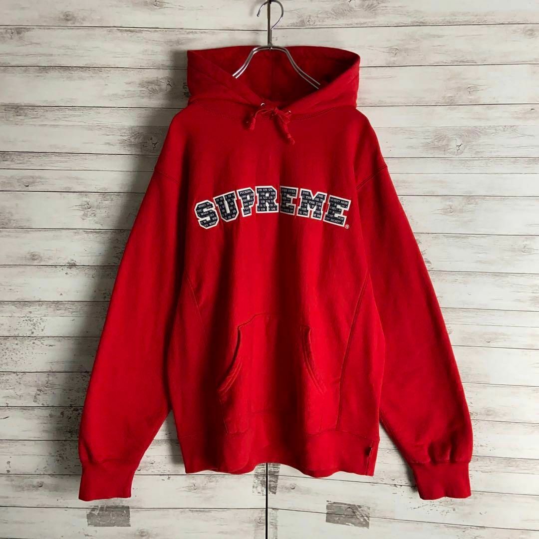 【美品】supreme メンズ　トップス　パーカー　シュプリーム　ビッグロゴ　赤