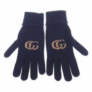 【中古】【Sランク】GUCCI グッチ GGロゴグローブ 手袋 676116 4GACX 4179 カシミヤ ウール ネイビー Sサイズ メンズ 秋冬 ファッション小物【ISEYA】(手袋)