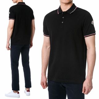 送料無料 79 MONCLER モンクレール 8A73400 84556 ブラック 半袖 ポロシャツ size M