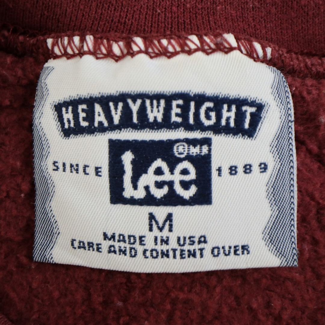 Lee(リー)の90年代 USA製 Lee リー SASEBO 佐世保 スウェット 刺繍 鳥居 丸首 トレーナー ワインレッド (メンズ M) 中古 古着 O3163 メンズのトップス(スウェット)の商品写真