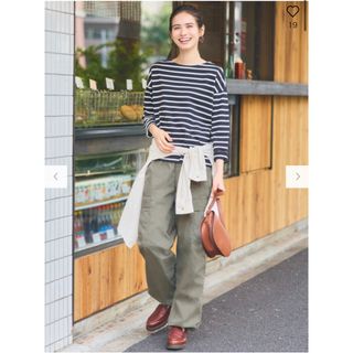 ユニクロ(UNIQLO)のUNIQLO ボーダーTシャツ　ボートネック　XL(カットソー(長袖/七分))