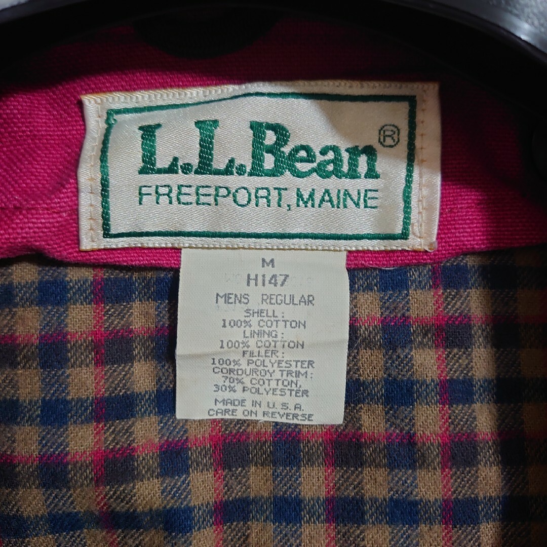 80s USA製 L.L.Bean ハンティングジャケット バーガンディ XL