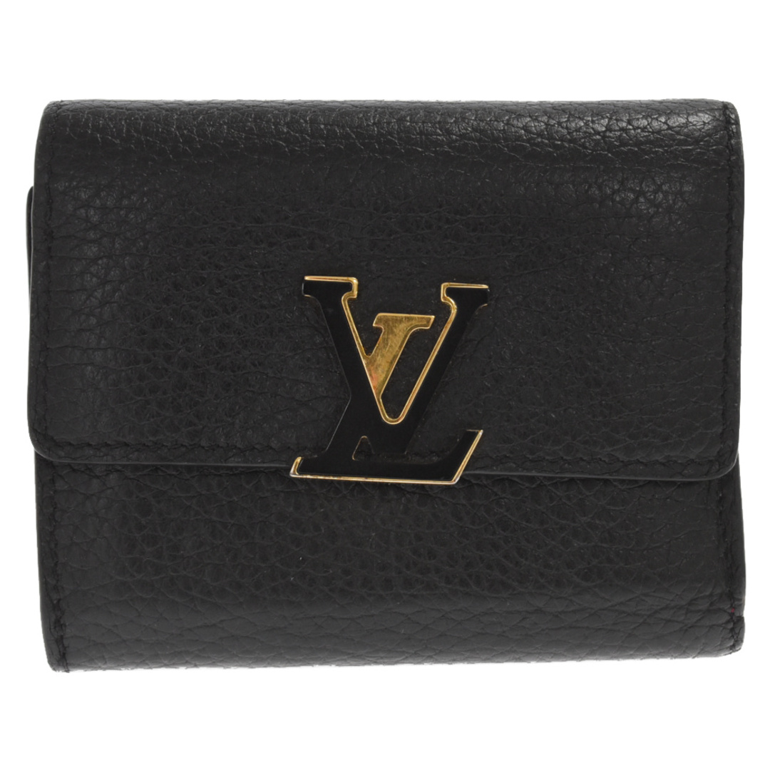 LOUIS VUITTON ルイヴィトン ポルトフォイユ カプシーヌ コンパクト 三つ折り財布 ミニウォレット コンパクトウォレット M62157  レディース ICチップ ブラック/ピンク | フリマアプリ ラクマ