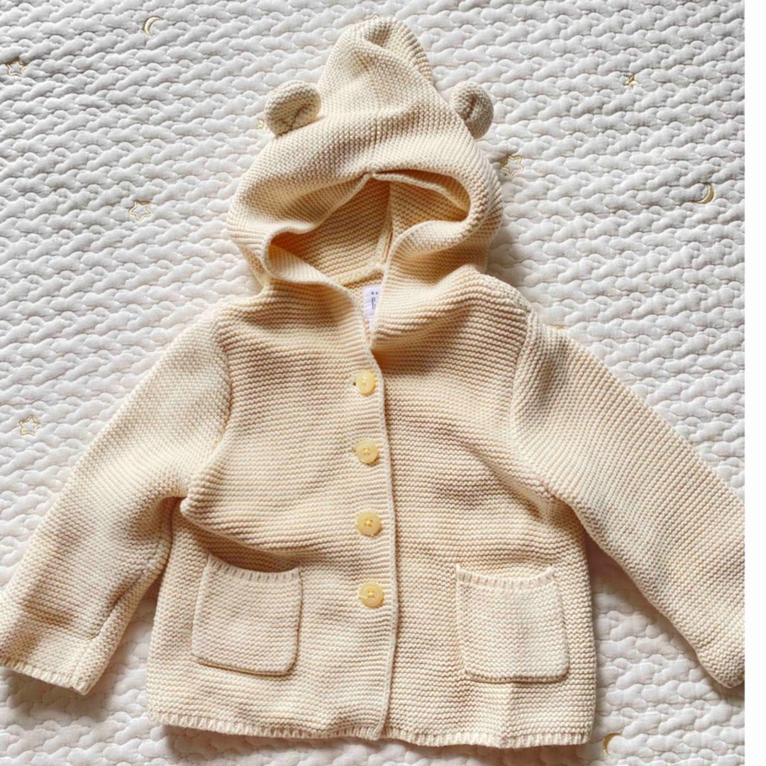 babyGAP(ベビーギャップ)のbaby gap くま耳ニットカーディガン キッズ/ベビー/マタニティのベビー服(~85cm)(カーディガン/ボレロ)の商品写真