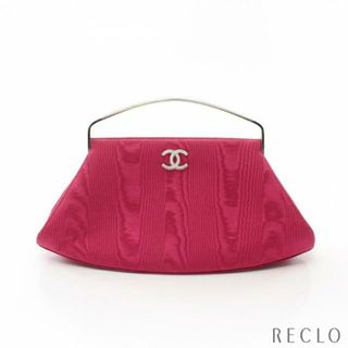 シャネル(CHANEL)のココマーク ハンドバッグ サテン ピンクパープル シルバー金具 メタルハンドル(ハンドバッグ)