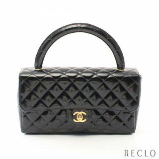 シャネル(CHANEL)の親子バッグ マトラッセ  ハンドバッグ エナメルレザー ブラック ゴールド金具(ハンドバッグ)