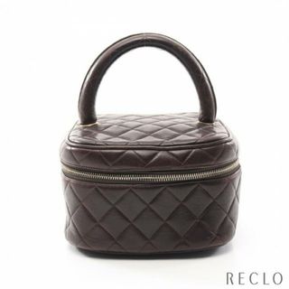 シャネル(CHANEL)のマトラッセ バニティバッグ ラムスキン ダークブラウン ゴールド金具(ハンドバッグ)