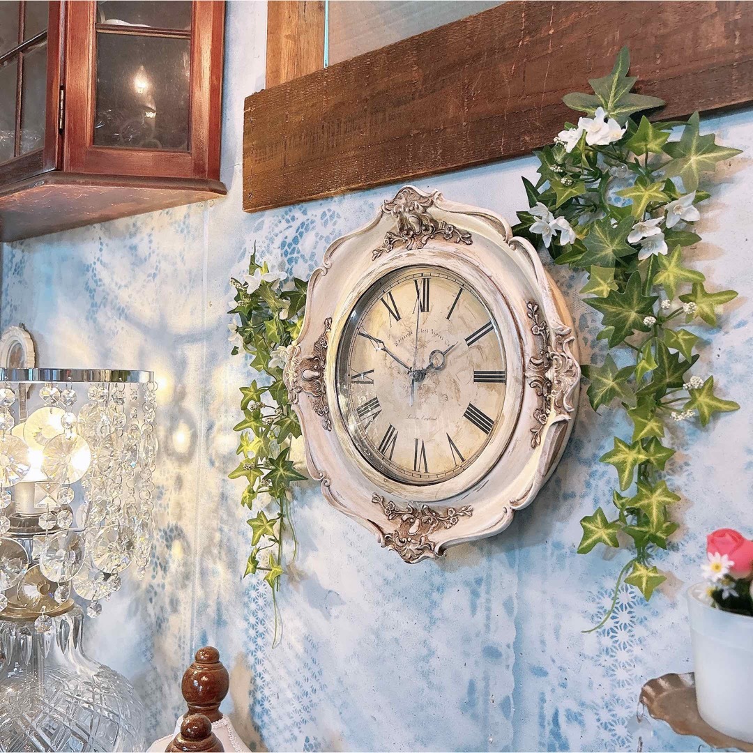 アンティークな部屋/ インテリア装飾　壁掛け時計②/ （アンティーク ホワイト） | フリマアプリ ラクマ