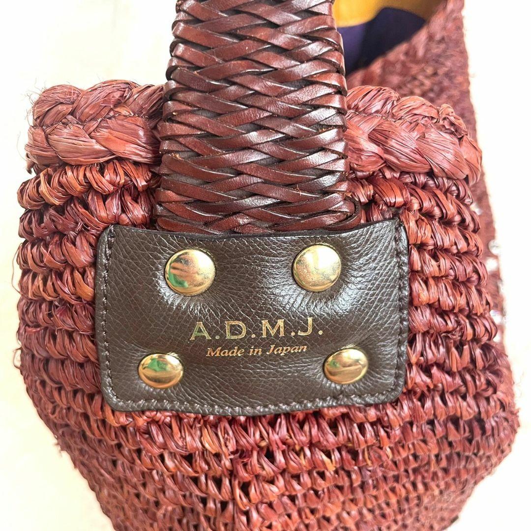 A.D.M.J. - 美品 A.D.M.J スワロフスキー ハンドバッグ 編み込み
