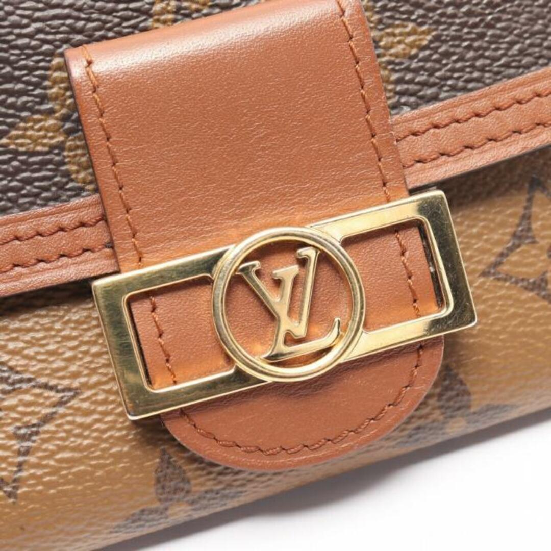 LOUIS VUITTON(ルイヴィトン)のポルトフォイユ ドーフィーヌ コンパクト モノグラムリバース 三つ折り財布 PVC レザー ブラウン ベージュ レディースのファッション小物(財布)の商品写真