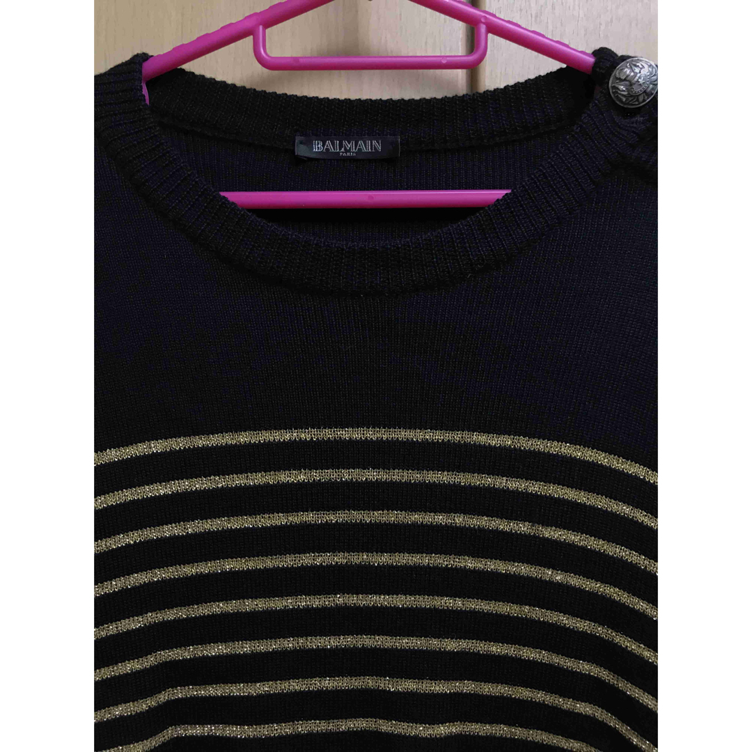 BALMAIN - 国内正規 BALMAIN バルマン ラメボーダー ニットの通販 by