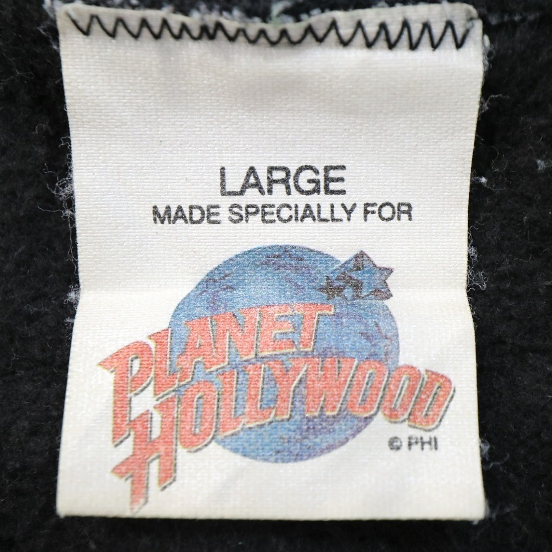 PLANET HOLLYWOOD パーカー 刺繍 企業系 ワンポイントロゴ ブラック (メンズ L)   O3245