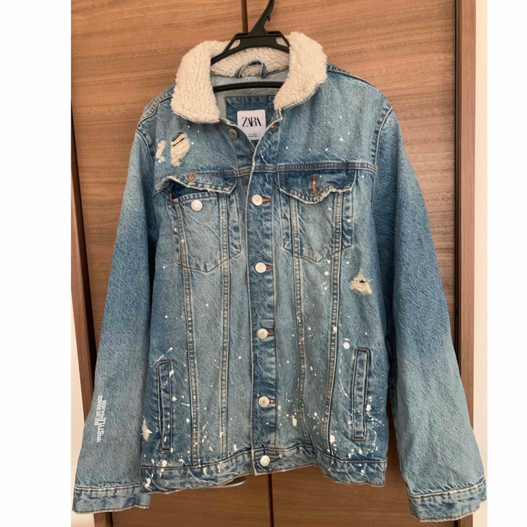 ZARA(ザラ)のZARA   バックプリントデニムジャケット　　L メンズのジャケット/アウター(Gジャン/デニムジャケット)の商品写真