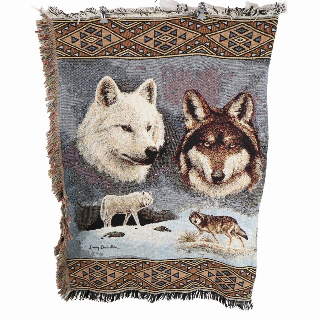 GOODWIN WEAVERS アニマルプリントラグマット ファッション雑貨 WOLF オオカミ 絨毯 ホワイト (ユニセックス 116/170)   O3330