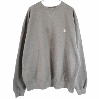Champion チャンピオン ロゴ スウェット 大きいサイズ 刺繍 アメカジ グレー (メンズ XXL) O2956