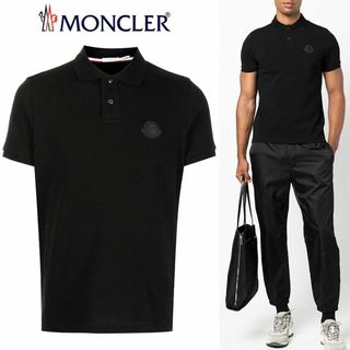 送料無料 79 MONCLER モンクレール 8A73400 84556 ブラック 半袖 ポロシャツ size M