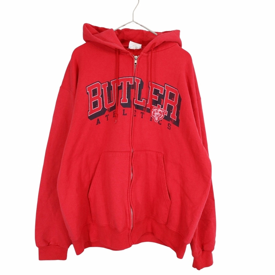 Champion チャンピオン BUTLER ATHLETICS フルジップパーカー アメカジ  カレッジ フーディー アメフト レッド (メンズ L)   O3367