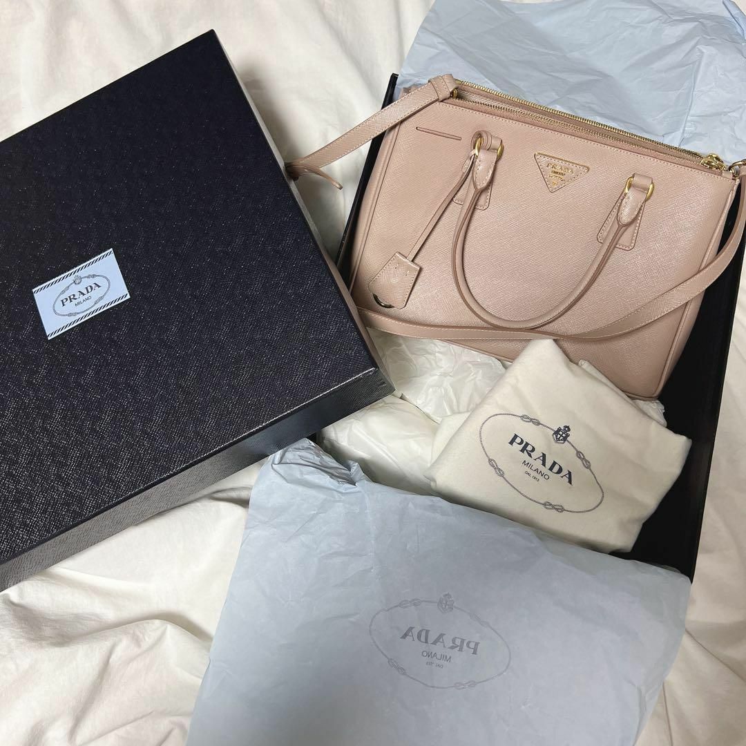 PRADA◆saffiano 2WAYバッグ◆ボストンバッグ ネイビー 美品