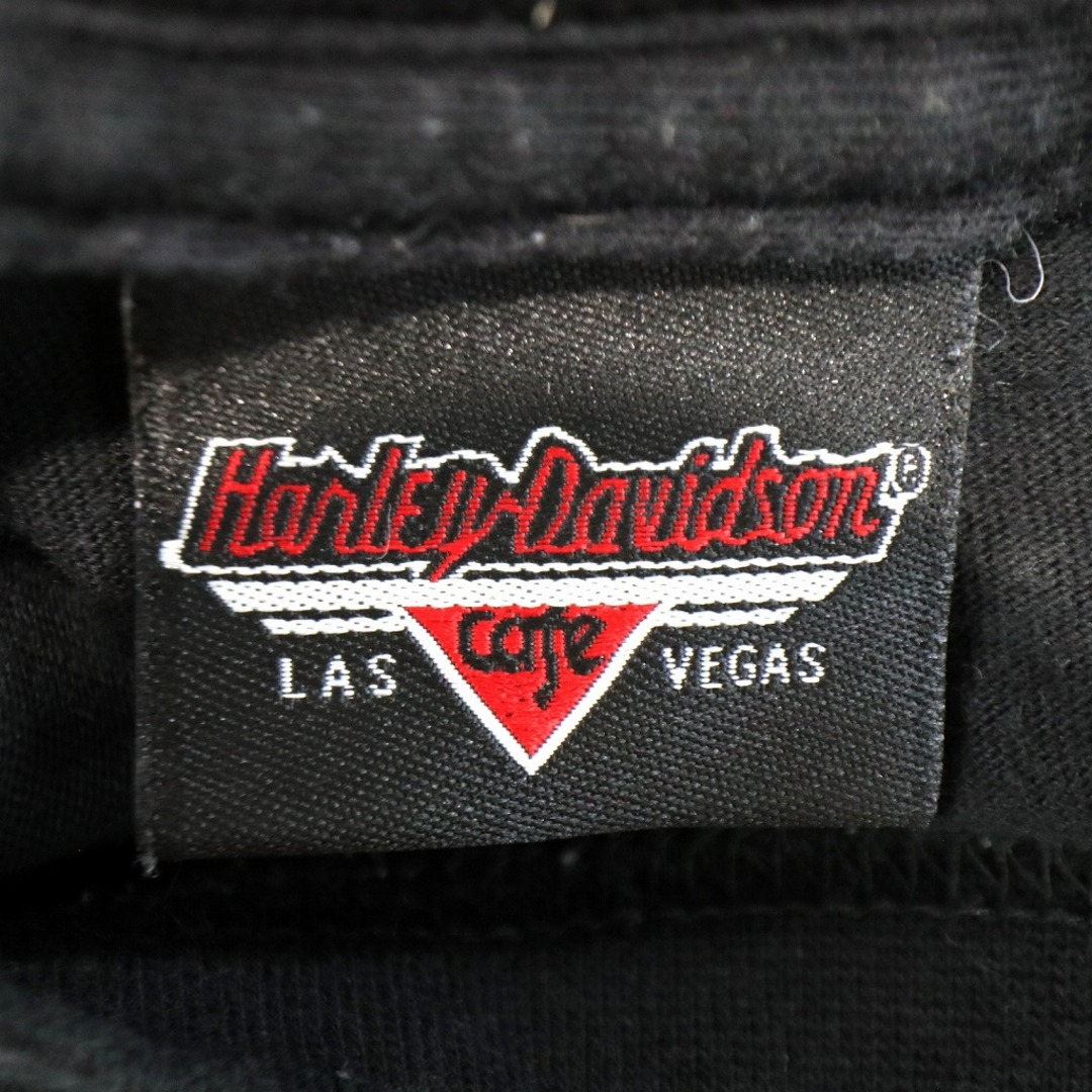 Harley Davidson(ハーレーダビッドソン)のUSA製 HARLEY DAVIDSON ハーレーダビッドソン ロゴプリント 半袖Ｔシャツ LAS VEGAS ラスベガス ブラック (メンズ XL) 中古 古着 O3407 メンズのトップス(Tシャツ/カットソー(半袖/袖なし))の商品写真