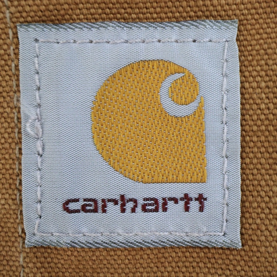 carhartt(カーハート)のCarhartt カーハート ダブルニーオーバーオール 大きいサイズ  刺繍  ワーク ダック地 ロゴ ブラウン (メンズ 44/30) 中古 古着 O3414 メンズのパンツ(サロペット/オーバーオール)の商品写真