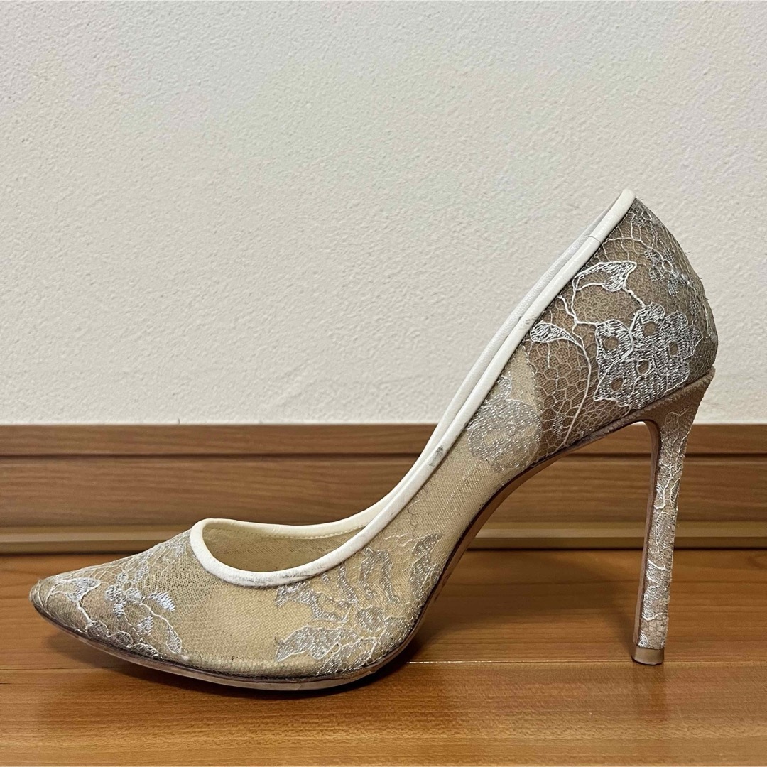 JIMMY CHOO(ジミーチュウ)の【美品】36.5*ジミーチュウ*レースパンプス*ハイヒール*JIMMY CHOO レディースの靴/シューズ(ハイヒール/パンプス)の商品写真