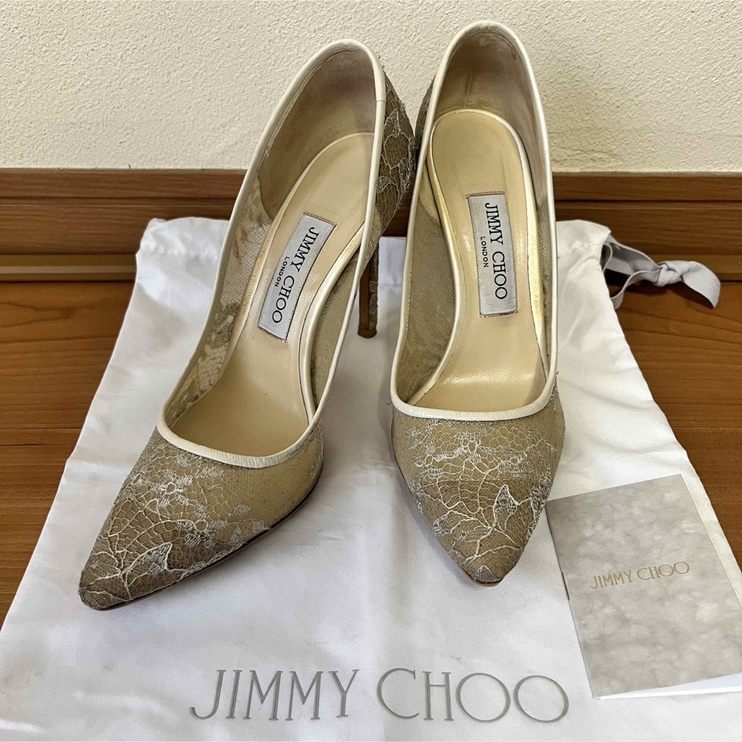 靴/シューズ【美品】36.5*ジミーチュウ*レースパンプス*ハイヒール*JIMMY CHOO