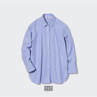 ユニクロ(UNIQLO)のコットンストライプシャツ(シャツ/ブラウス(長袖/七分))