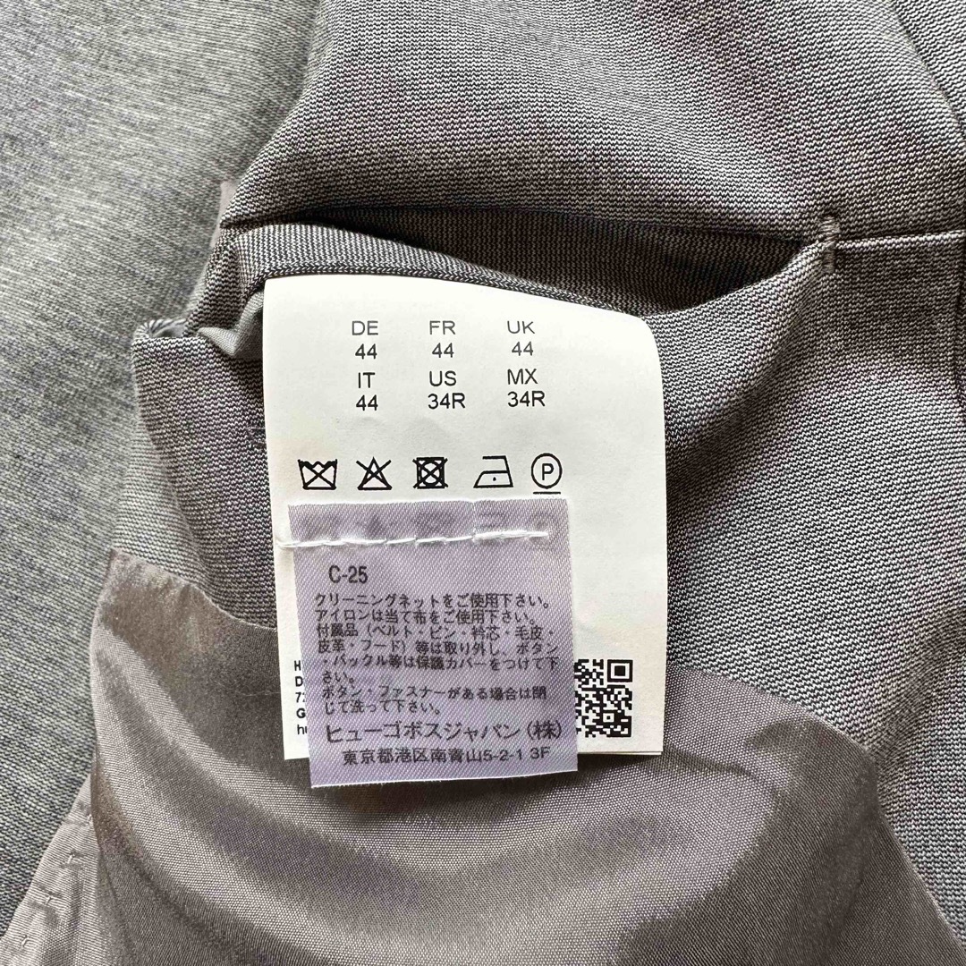 HUGO BOSS テーラードジャケット ストレッチ コットン グレー 44