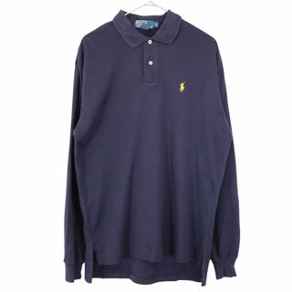 ポロラルフローレン(POLO RALPH LAUREN)のPolo by Ralph Lauren ポロバイラルフローレン 長袖ポロシャツ 刺繍 ワンポイントロゴ ネイビー (メンズ S) 中古 古着 O3451(ポロシャツ)