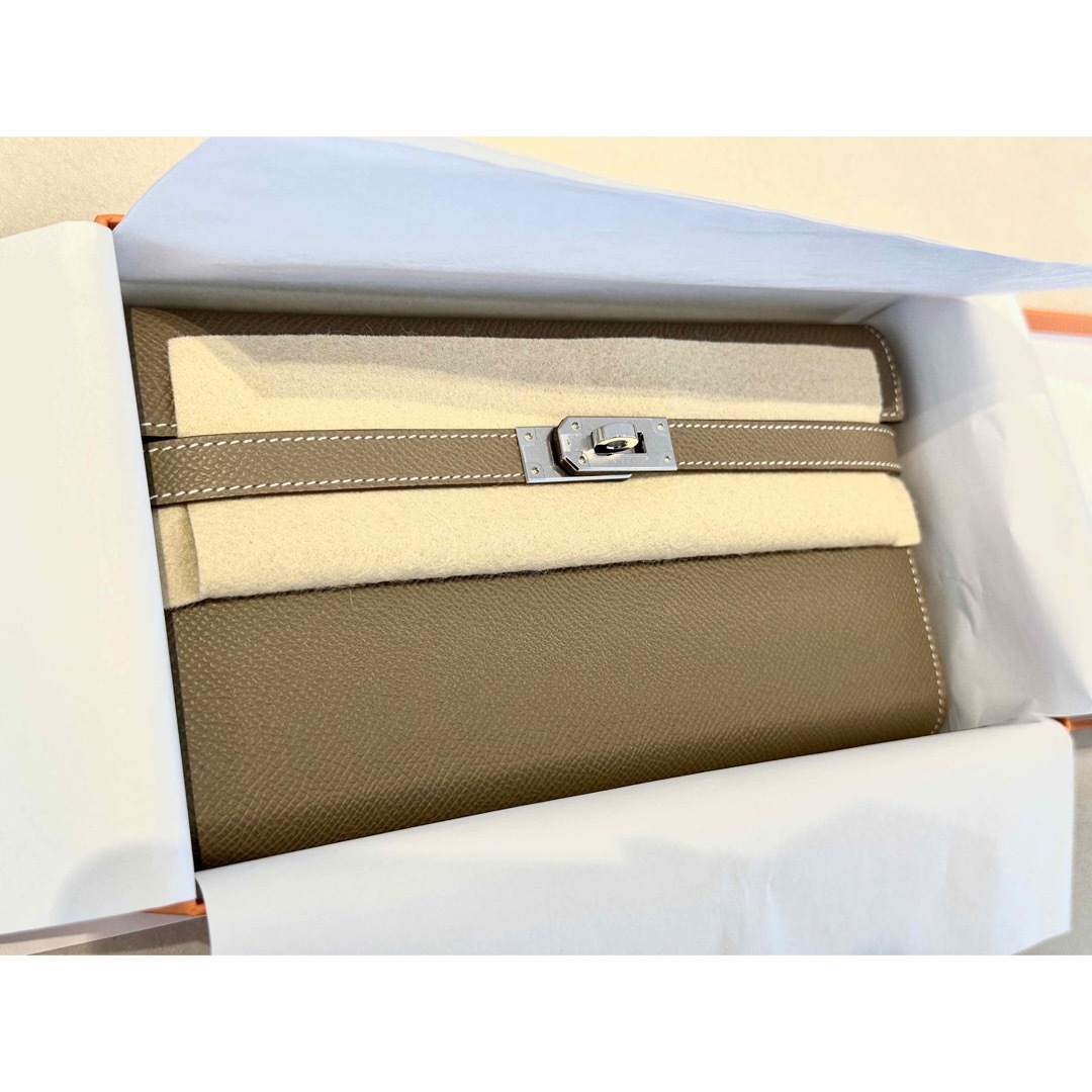 【レア】HERMES ケリーウォレットロング　エトゥープ　エプソン　シルバー金具 2