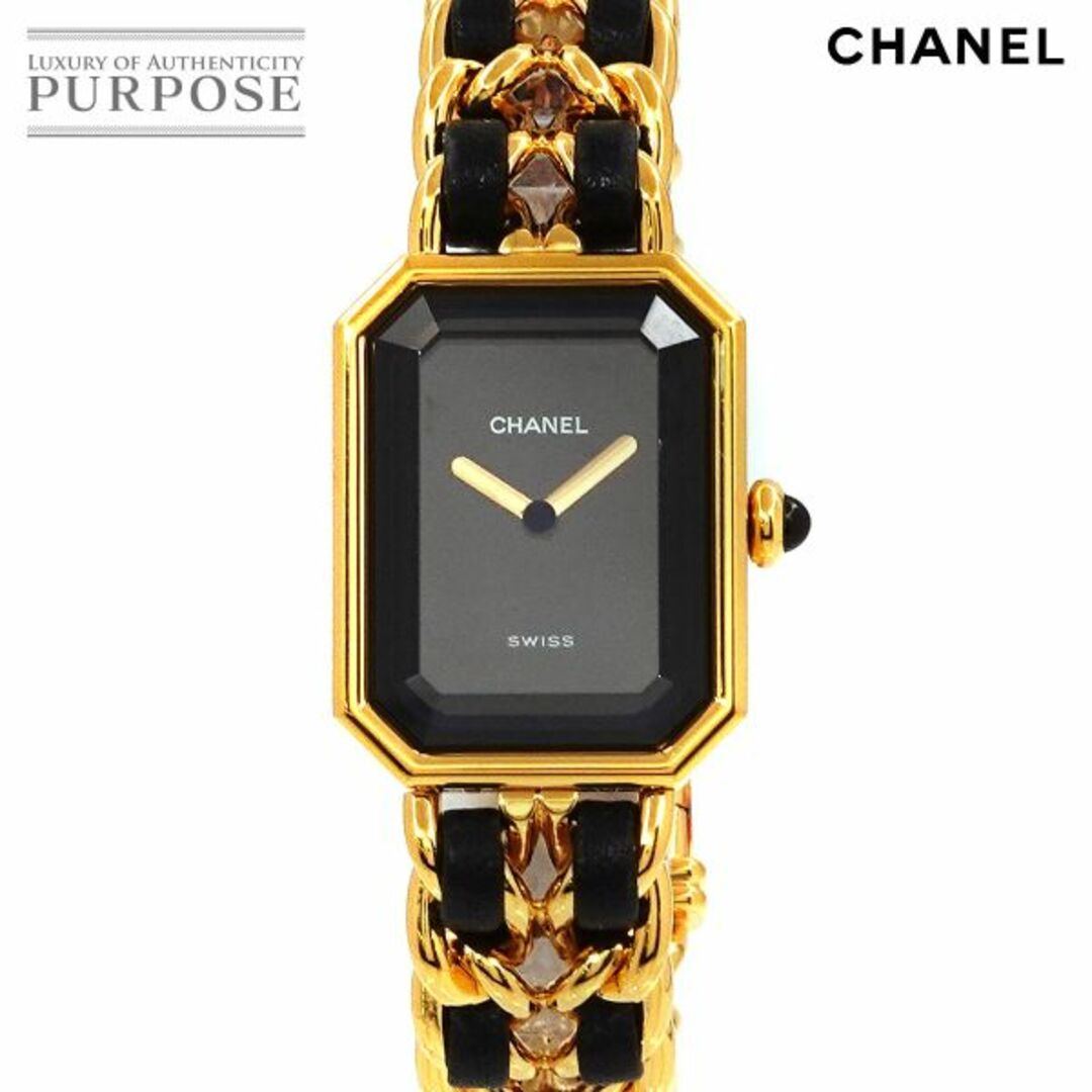 シャネル CHANEL プルミエール Sサイズ H0001 ヴィンテージ レディース 腕時計 ブラック 文字盤 ゴールド ウォッチ Premiere VLP 90203632