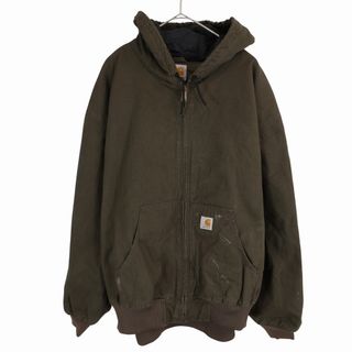 カーハート(carhartt)のCarhartt カーハート アクティブジャケット 大きいサイズ  ワーク ダック地 ワンポイントロゴ ブラウン (メンズ 4XL) 中古 古着 O3513(その他)