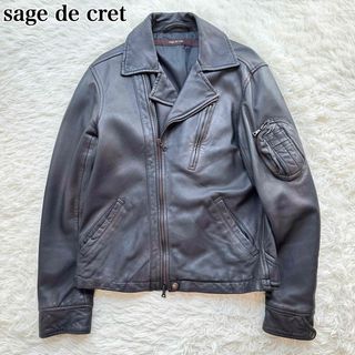 サージュデクレ(sage de cret)のサージュデクレ ライダースジャケット レザージャケット シープレザー 羊革 M(ライダースジャケット)