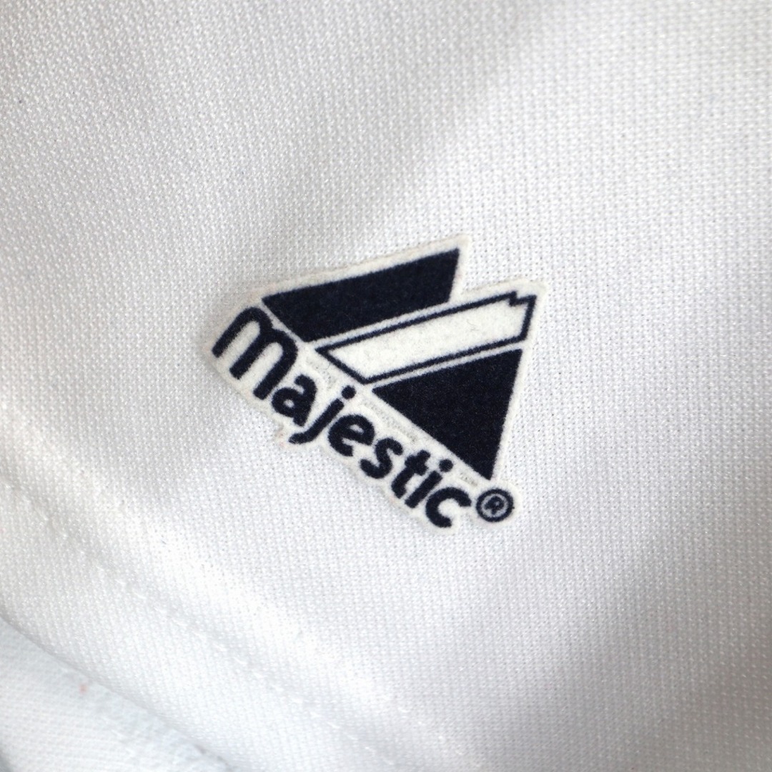 Reebok(リーボック)のMajestic マジェスティック MLB ボストン レッドソックス ベースボール半袖シャツ 刺繍 スポーツ ホワイト (メンズ M) 中古 古着 O3510 メンズのトップス(シャツ)の商品写真