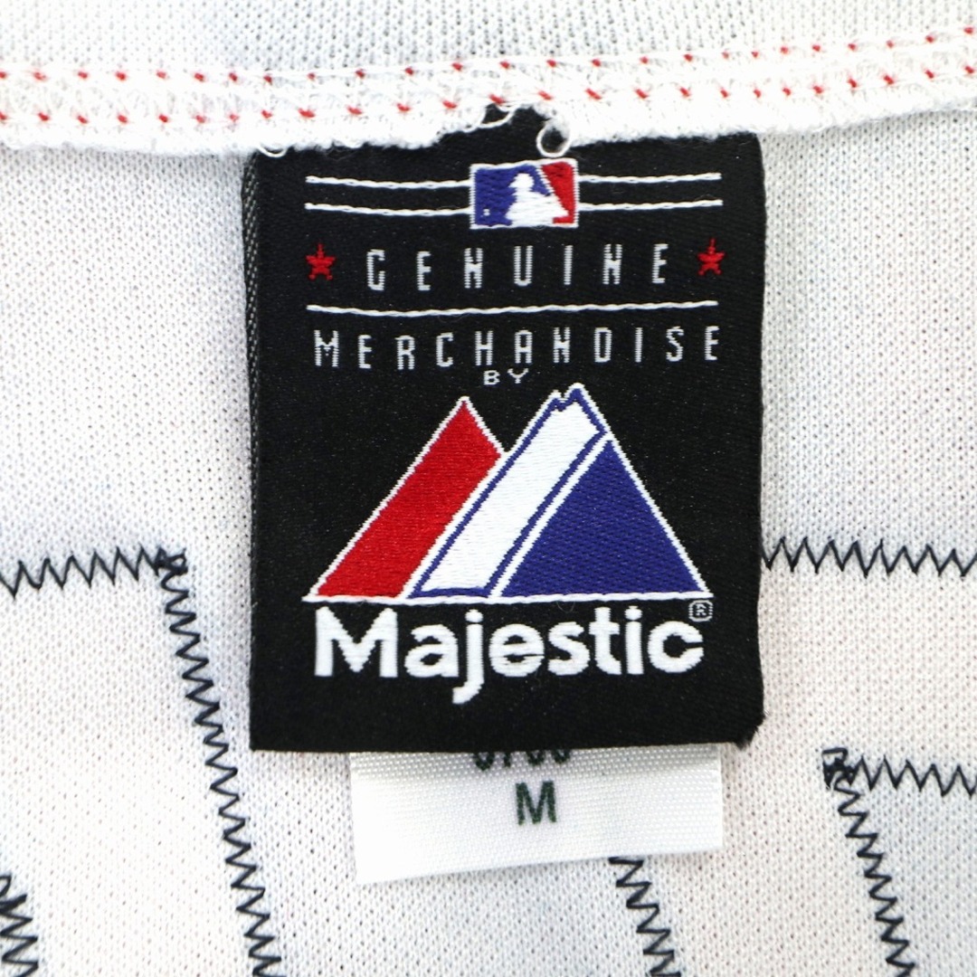 Reebok(リーボック)のMajestic マジェスティック MLB ボストン レッドソックス ベースボール半袖シャツ 刺繍 スポーツ ホワイト (メンズ M) 中古 古着 O3510 メンズのトップス(シャツ)の商品写真