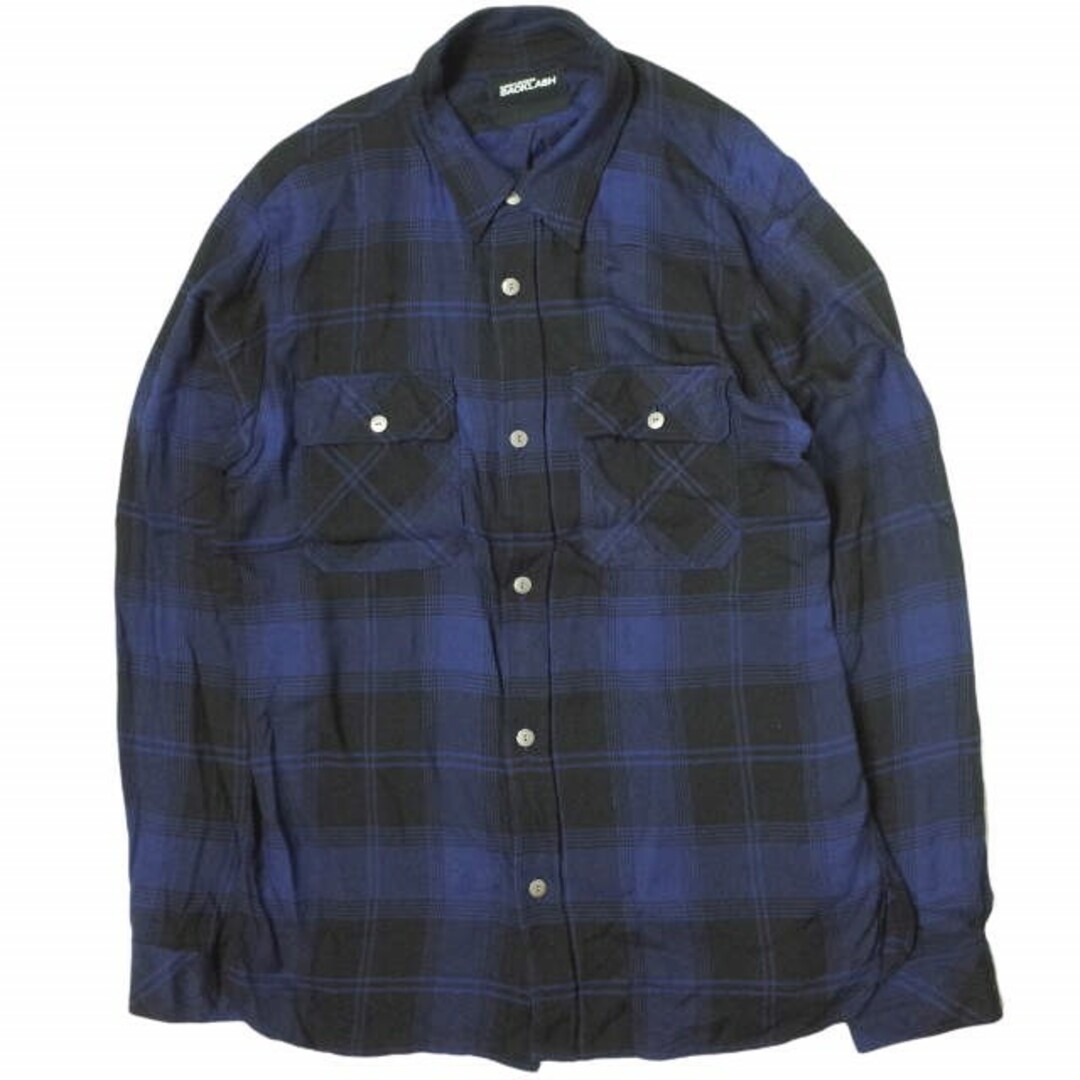 ISAMU KATAYAMA BACKLASH イサムカタヤマバックラッシュ 23SS 日本製 RAYON ORIGINAL CHECK SHIRT L/S レーヨンチェックシャツ 2050-01 L BLUE 長袖 トップス【ISAMU KATAYAMA BACKLASH】