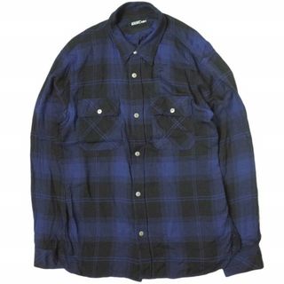 イサムカタヤマバックラッシュ(ISAMUKATAYAMA BACKLASH)のISAMU KATAYAMA BACKLASH イサムカタヤマバックラッシュ 23SS 日本製 RAYON ORIGINAL CHECK SHIRT L/S レーヨンチェックシャツ 2050-01 L BLUE 長袖 トップス【中古】【ISAMU KATAYAMA BACKLASH】(シャツ)