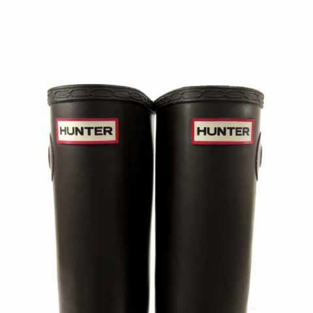 HUNTER - ハンター HUNTER レインブーツ ロングブーツ ブーツ ロゴ 茶