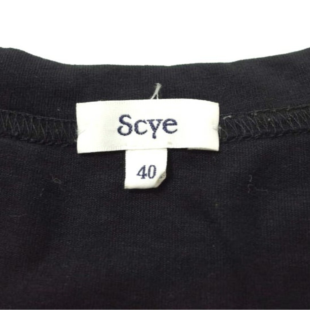 Scye(サイ)のScye サイ 日本製 オーガニック度詰天竺サイドテープTシャツ 1119-21116 40 Dk.Navy 半袖 トップス【中古】【Scye】 メンズのトップス(Tシャツ/カットソー(半袖/袖なし))の商品写真