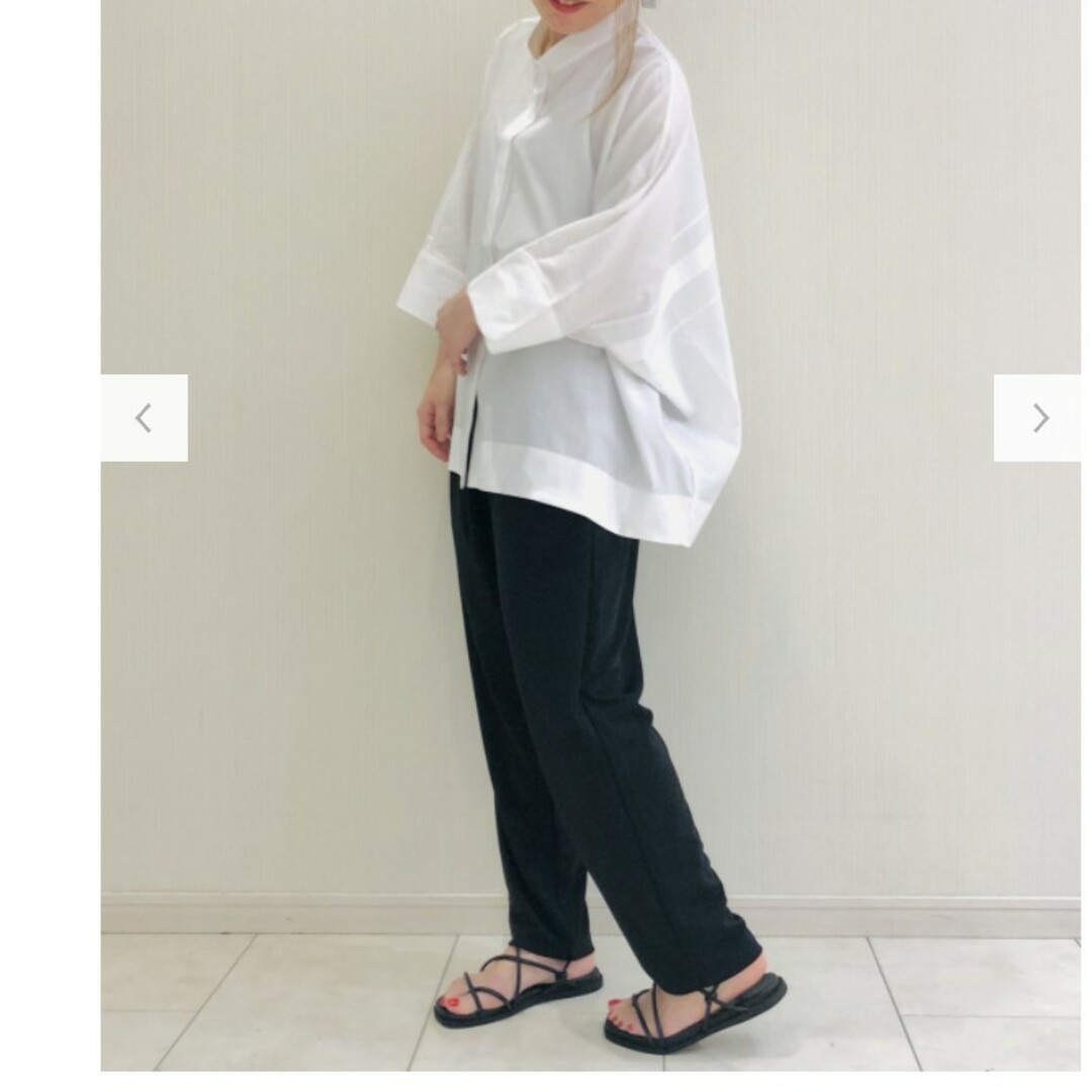 Jil Sander(ジルサンダー)のユニクロ　スーピマコットンドルマンスリーブシャツ（7分袖）白XL レディースのトップス(シャツ/ブラウス(長袖/七分))の商品写真