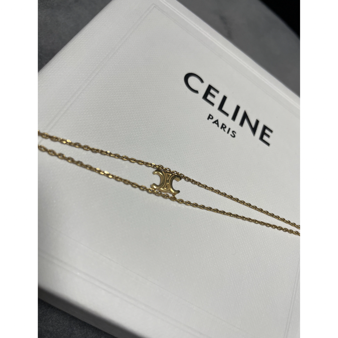 美品★ セリーヌ　CELINE トリオンフ　ゴールド　サスペンダーブレスレット