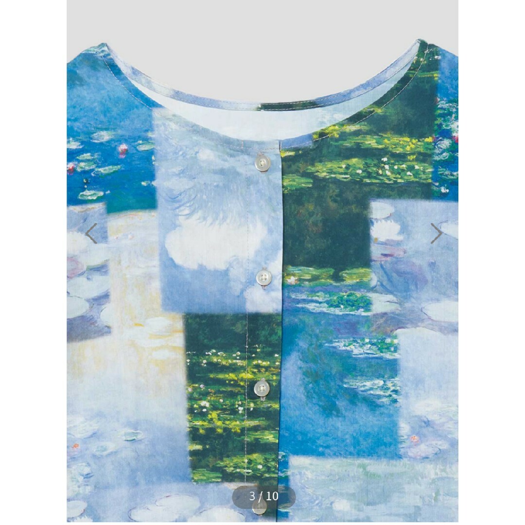 Design Tshirts Store graniph(グラニフ)のグラニフ　ウォーター リリーズ パターン 2｜シャツワンピース レディースのワンピース(ロングワンピース/マキシワンピース)の商品写真