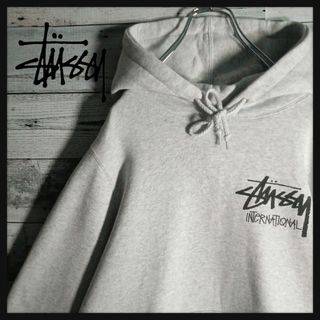 ステューシー STUSSY ショーンフォントロゴ 薄手パーカー ネイビー 紺