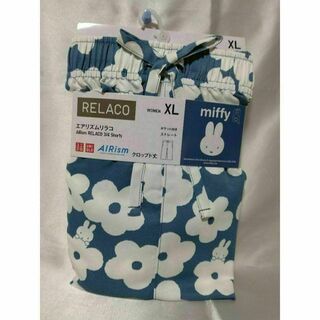 UNIQLO - ユニクロ リラコ ミッフィー XL 花柄 ブルー エアリズム ルームパンツ