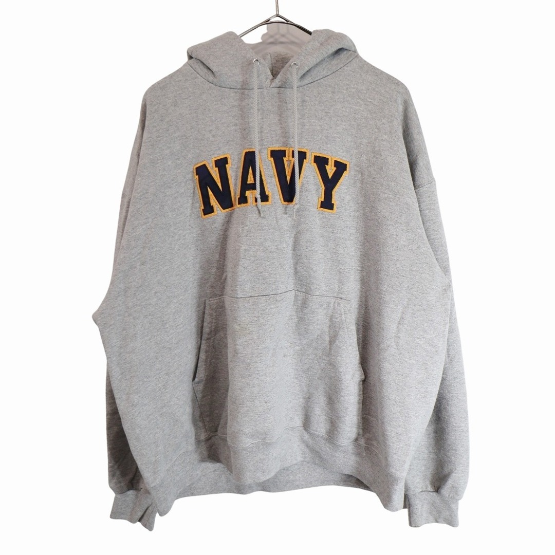 Champion チャンピオン NAVY パーカー 大きいサイズ 英文字プリント グレー (メンズ XXL)   O3585