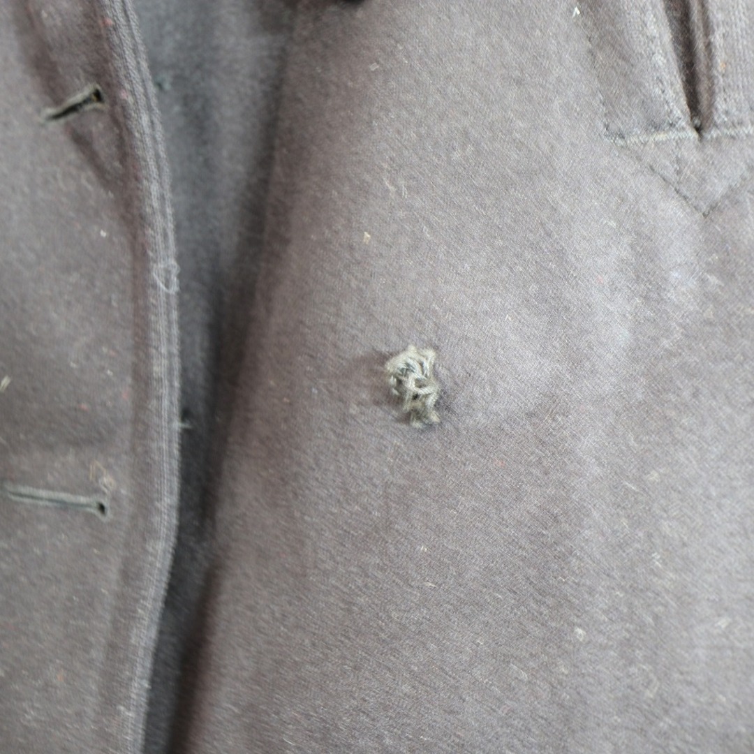 40年代  米軍実物 U.S.NAVY P コート ミリタリー 戦闘服 ポケット裏コーデュロイ ステンシル ブラック (メンズ -- S) 中古 古着 O3610 メンズのジャケット/アウター(トレンチコート)の商品写真