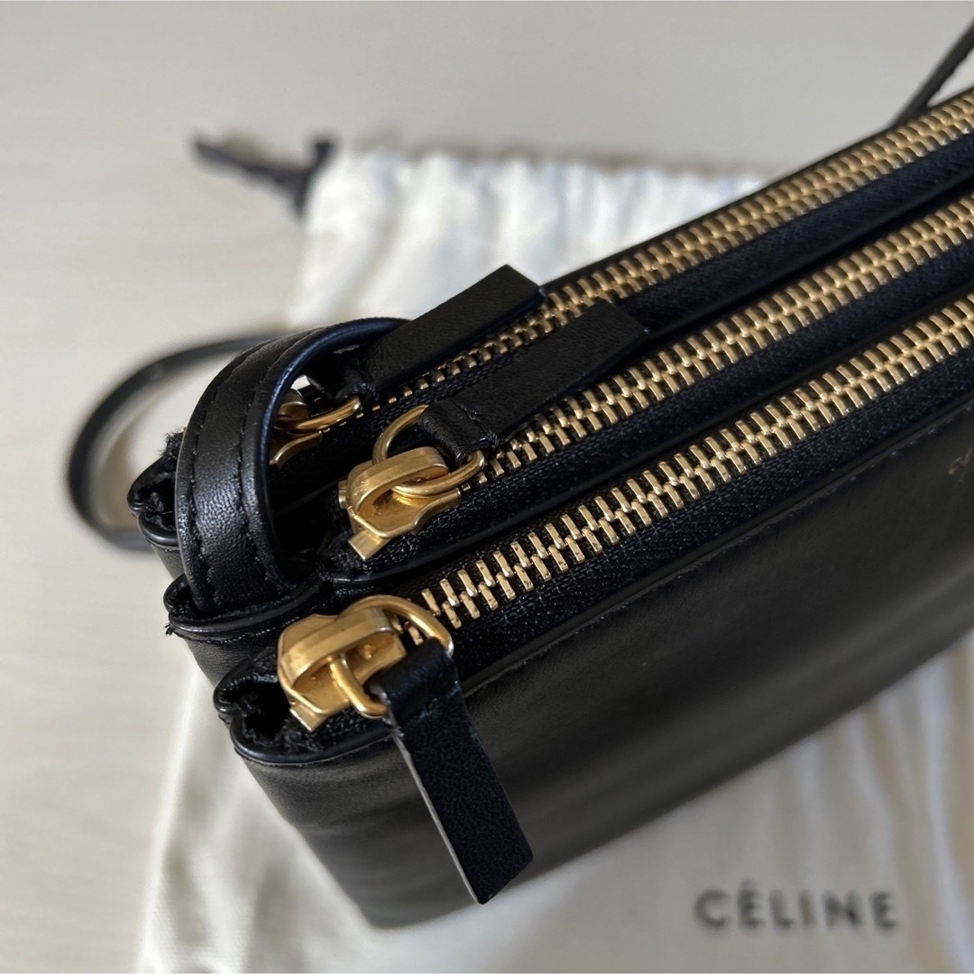 CELINE セリーヌ トリオ スモール ショルダーバッグ 黒